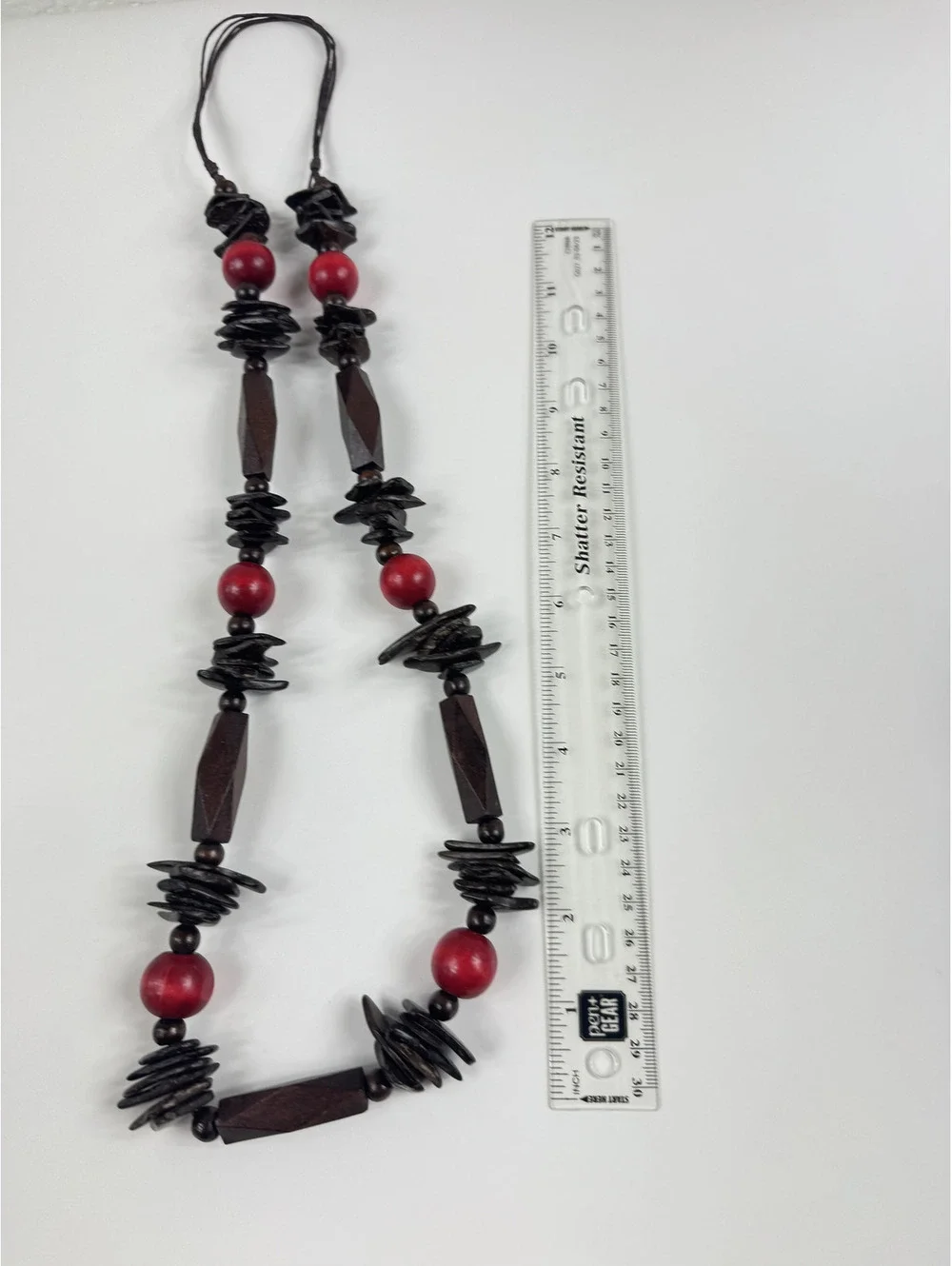 Fashion Jewelry Red & Wooden Beaded Women's Necklace
